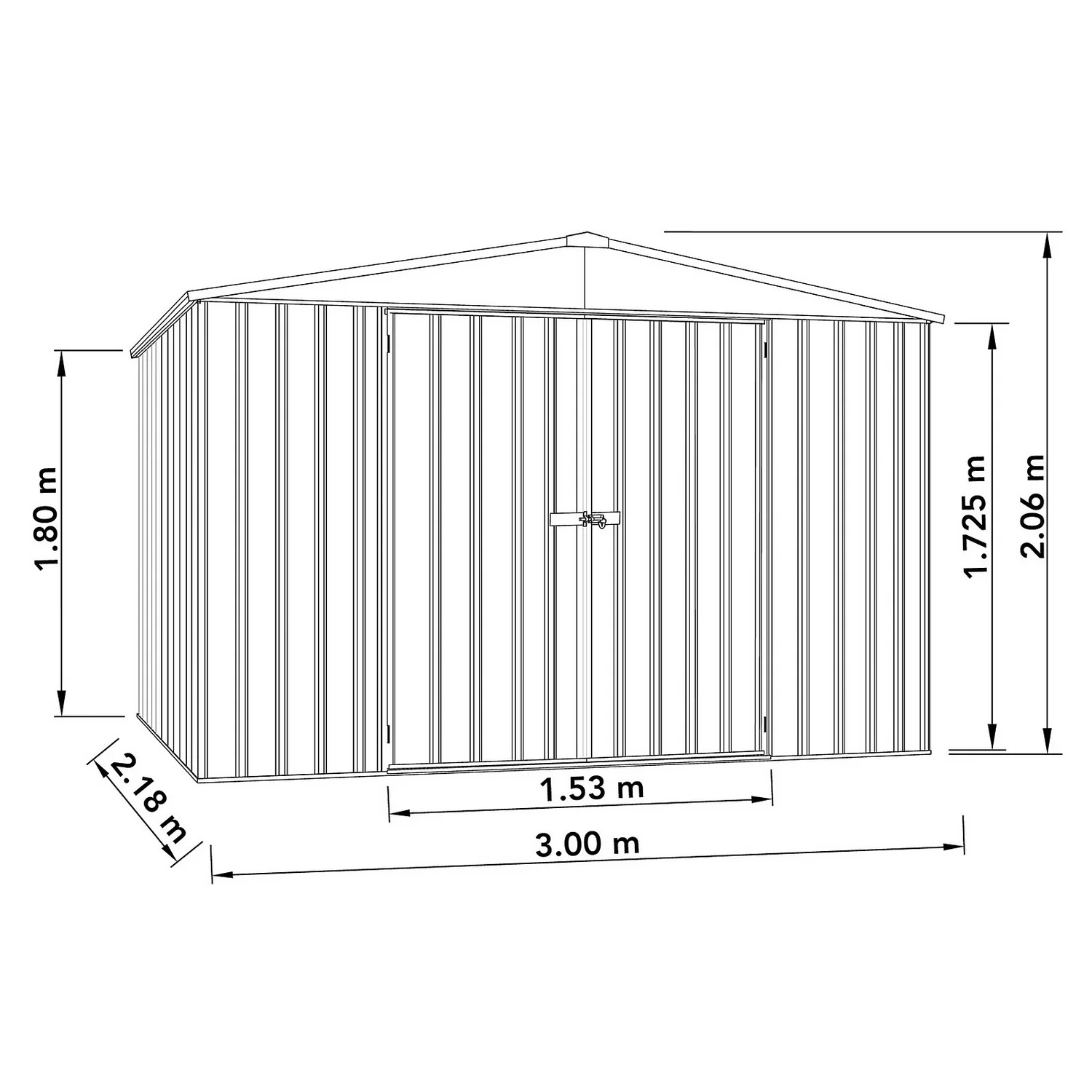 Absco 10 X 7ft Regent Metal Apex Shed - Grey - Image 8