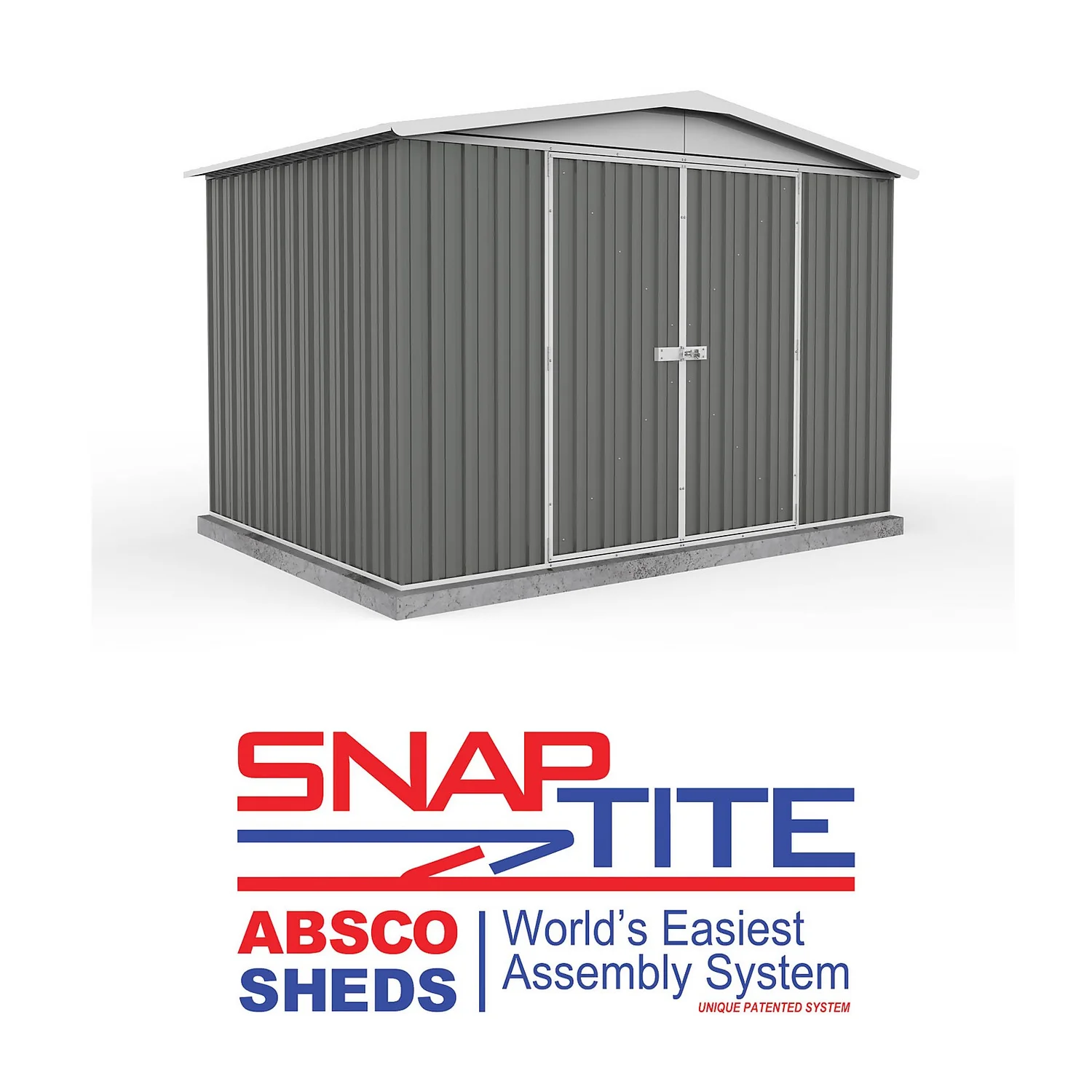 Absco 10 X 7ft Regent Metal Apex Shed - Grey - Image 2