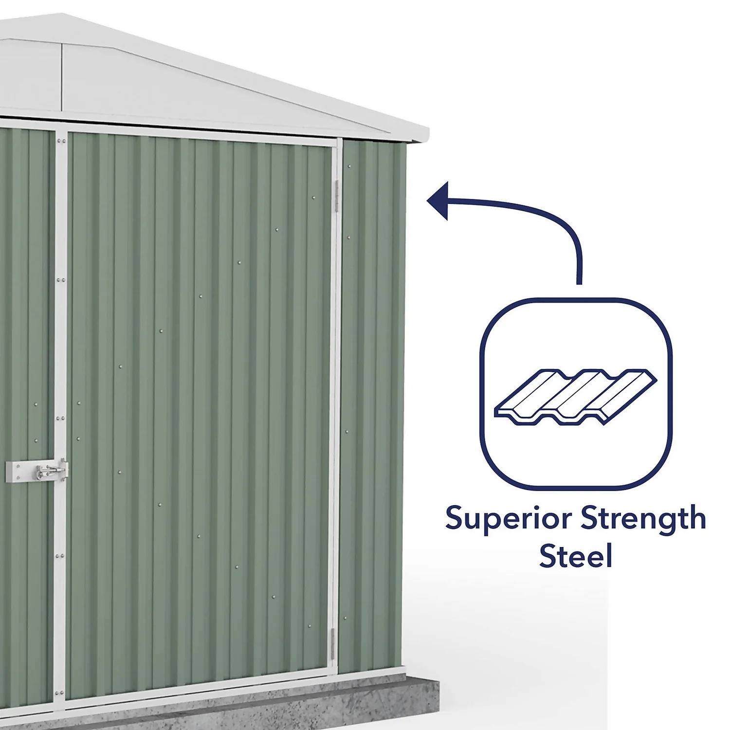 Absco 10 X 15ft Utility Workshop Apex Metal Shed - Green - Image 7