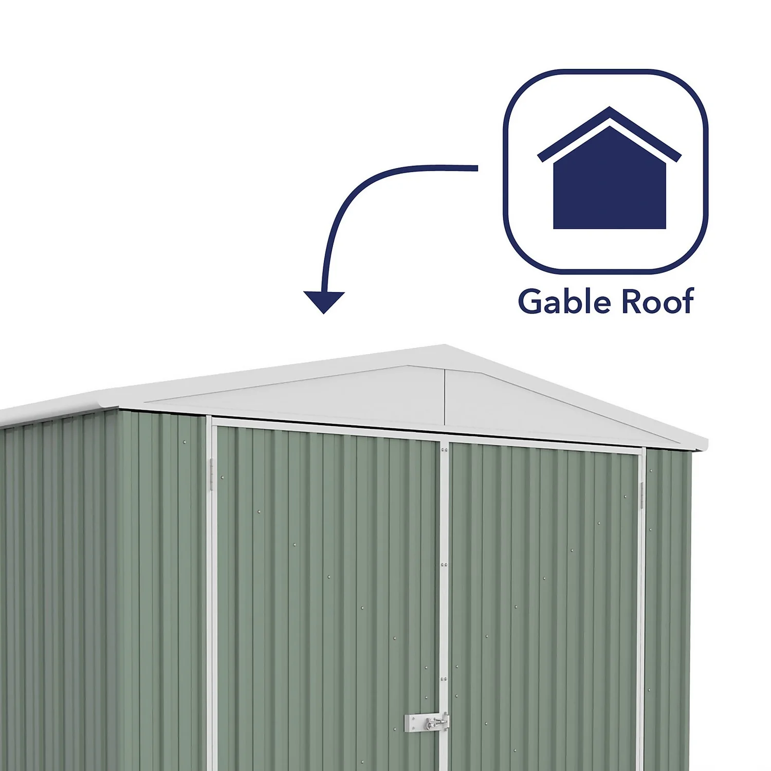 Absco 10 X 15ft Utility Workshop Apex Metal Shed - Green - Image 4