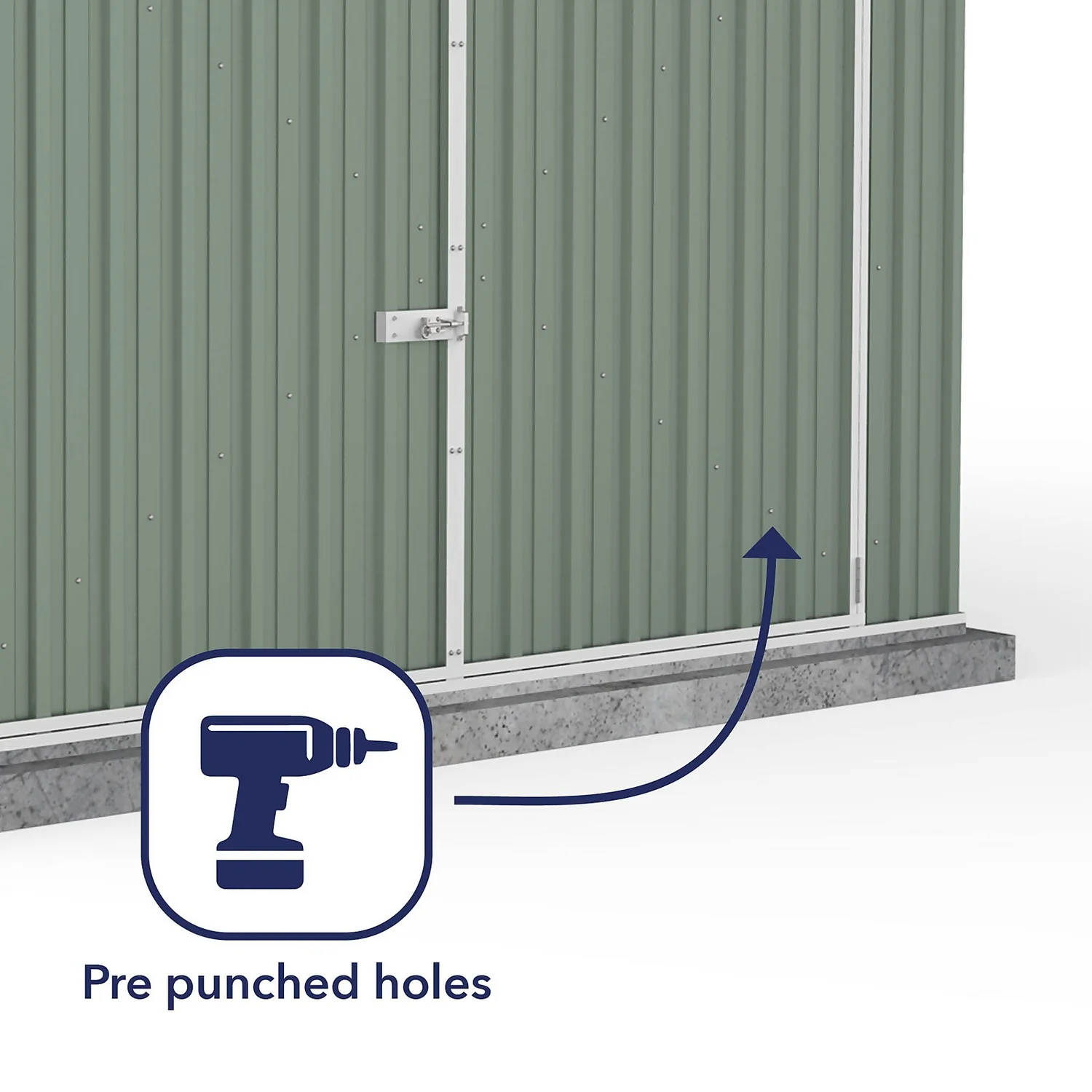 Absco 10 X 15ft Utility Workshop Apex Metal Shed - Green - Image 6