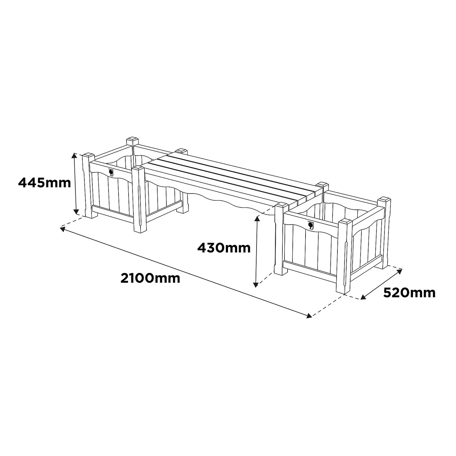 Anchor Fast FSC RHS Bench With Planters - Image 3