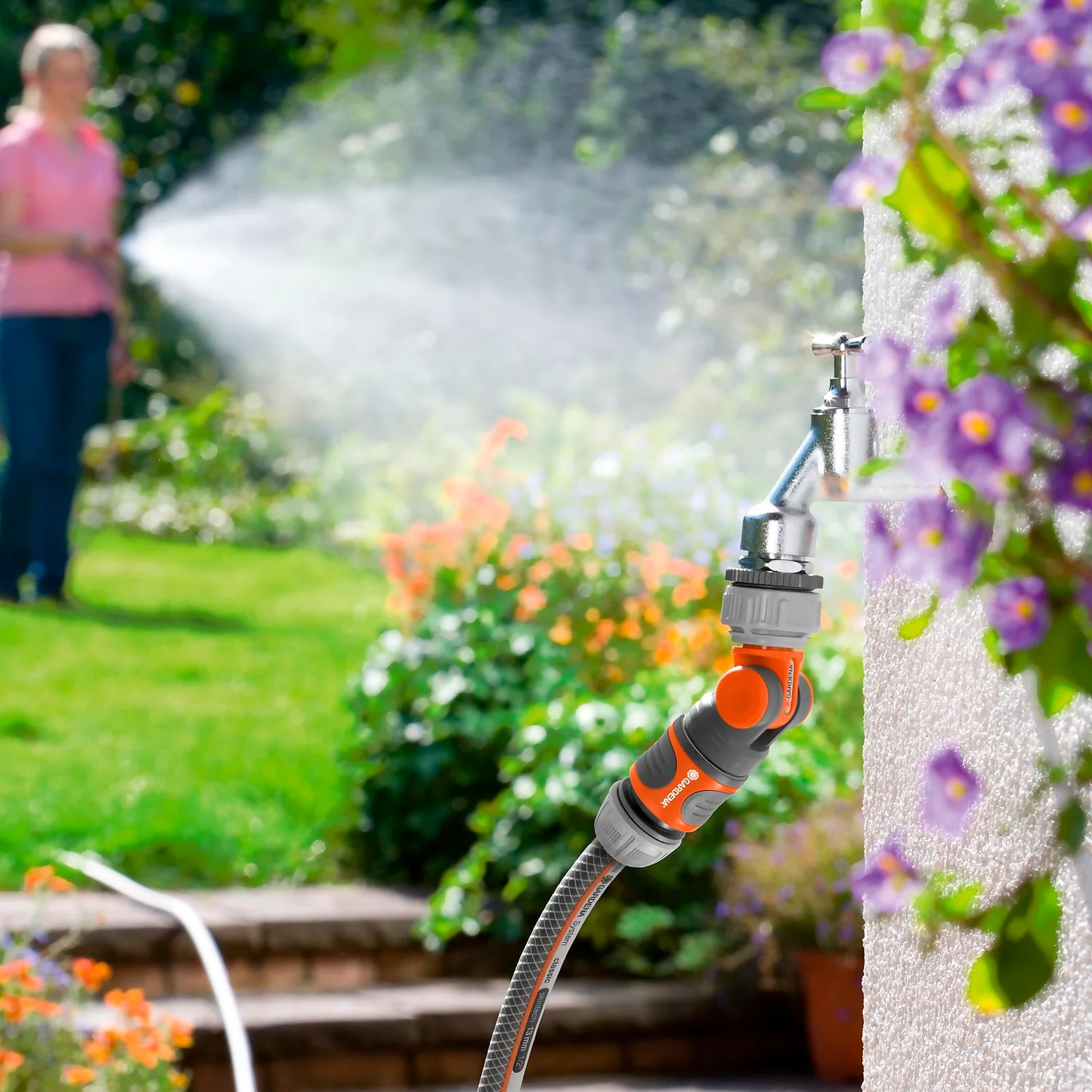 GARDENA Angled Tap Hose Pipe Connector - Image 3