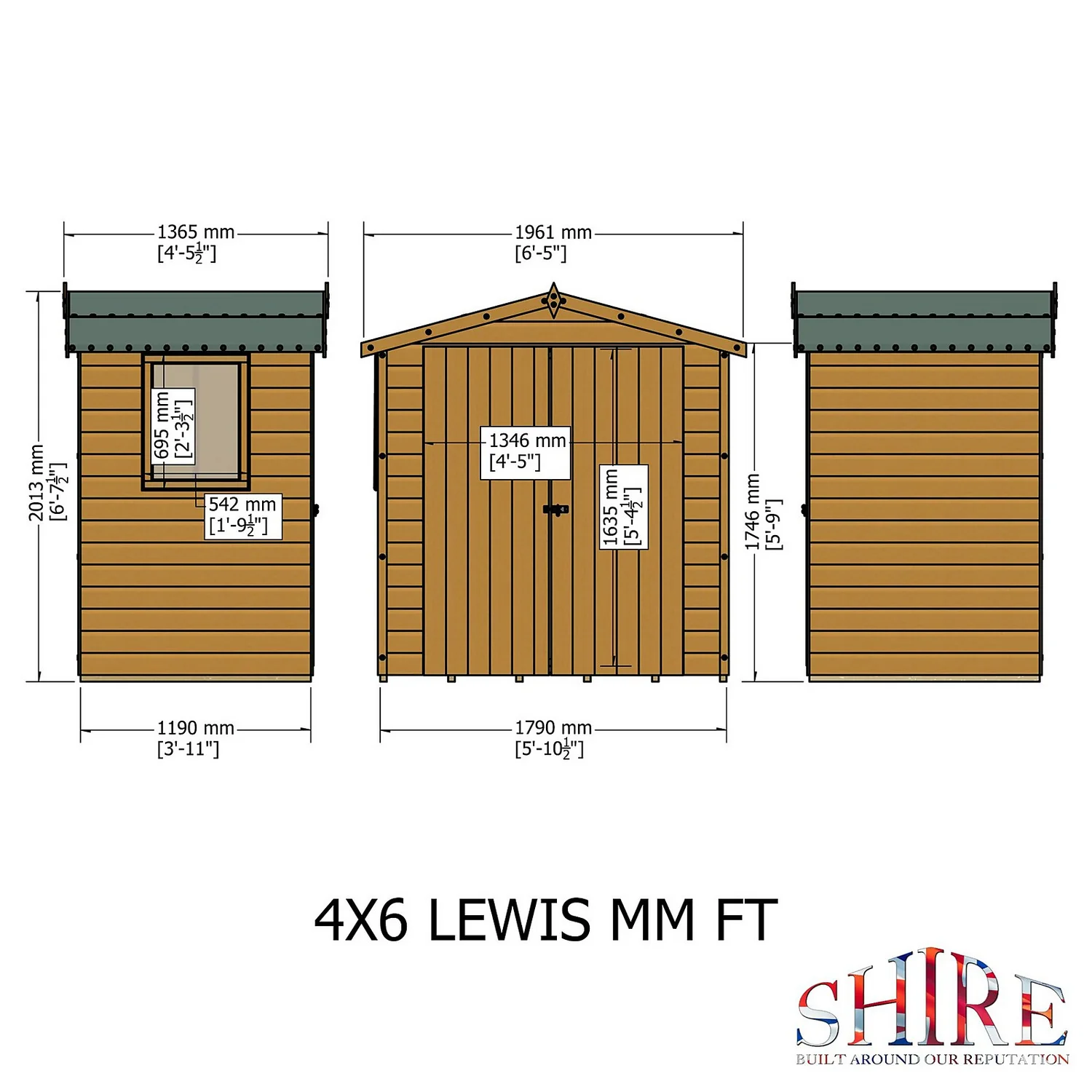Shire 4 X 6ft Lewis Garden Shed - Including Installation - Image 3