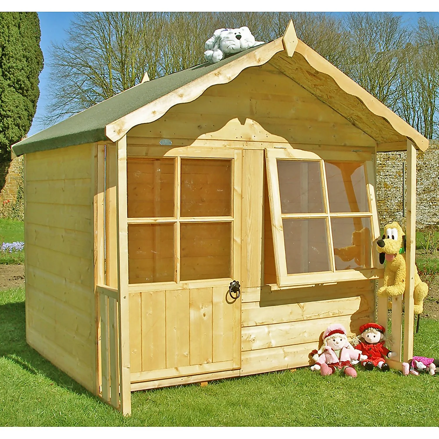 Shire 5 X 4ft Kitty Kids Wooden Playhouse - Image 2