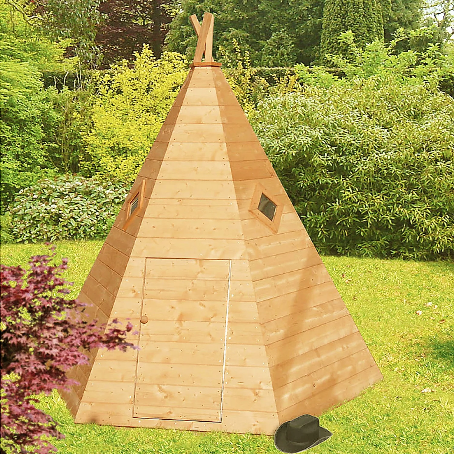 Shire 7 X 6ft Wigwam Kids Wooden Playhouse - Image 2