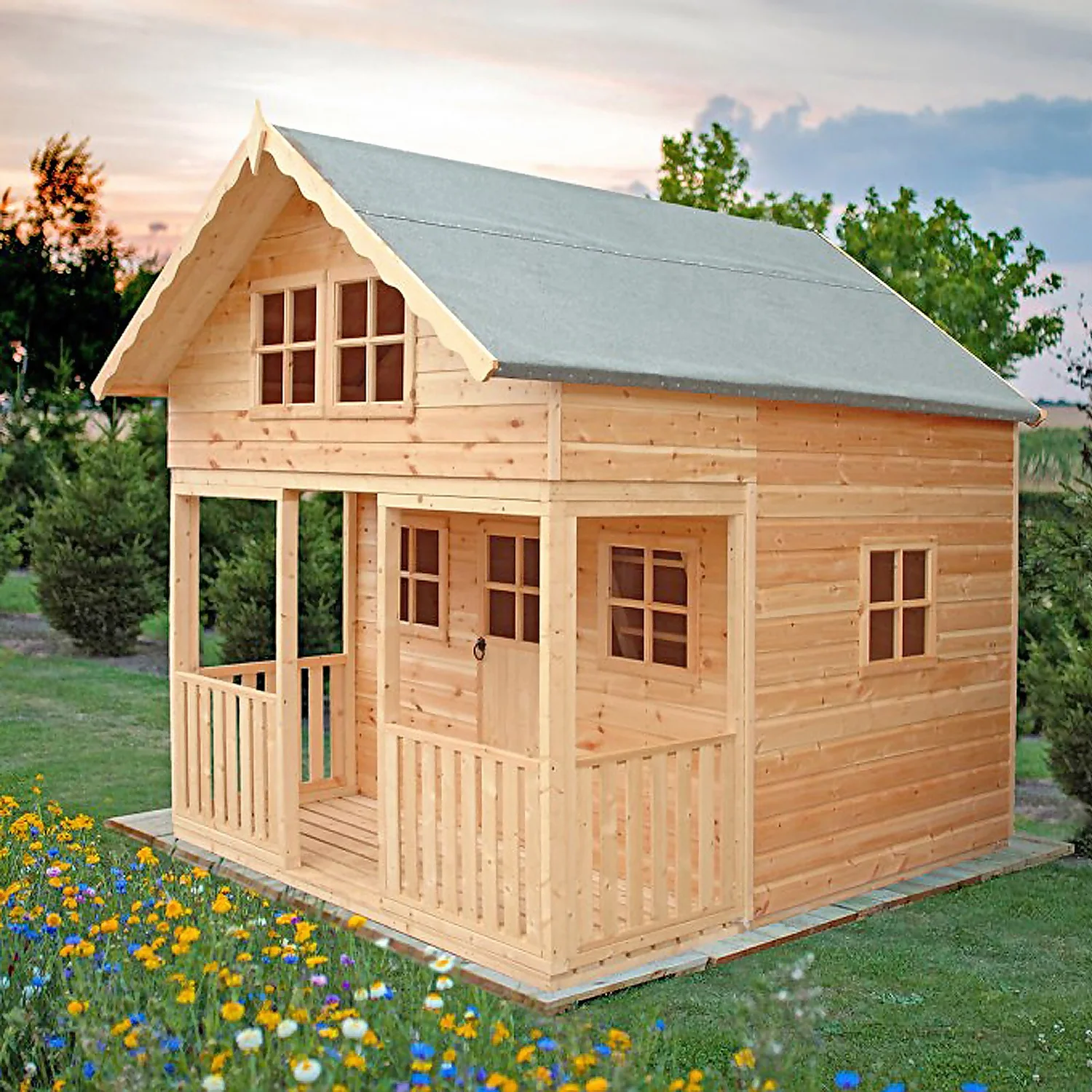 Shire 8 X 10ft Lodge Kids Wooden Playhouse - Image 5