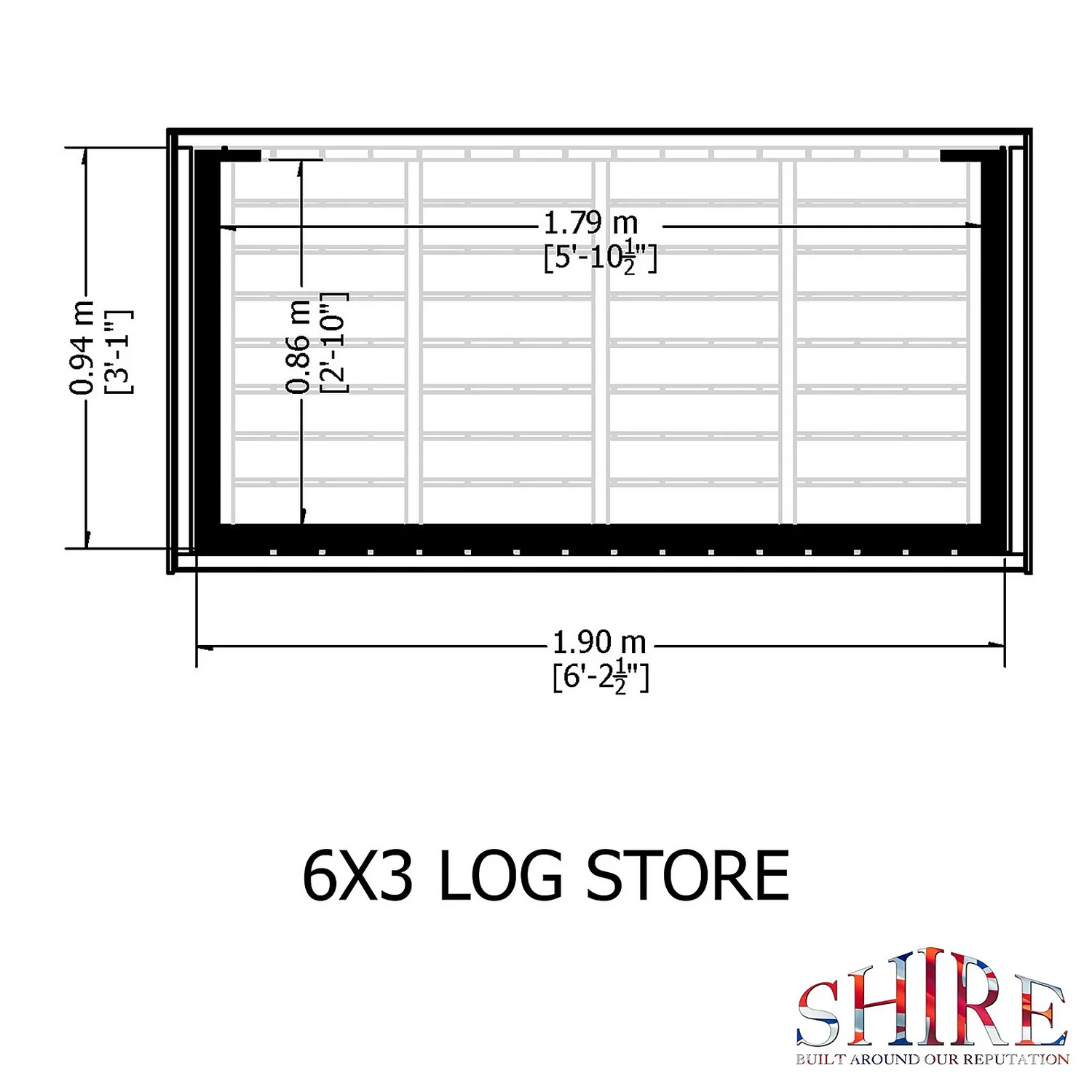 Shire Heavy Duty Log Storage 6x3ft - Image 4