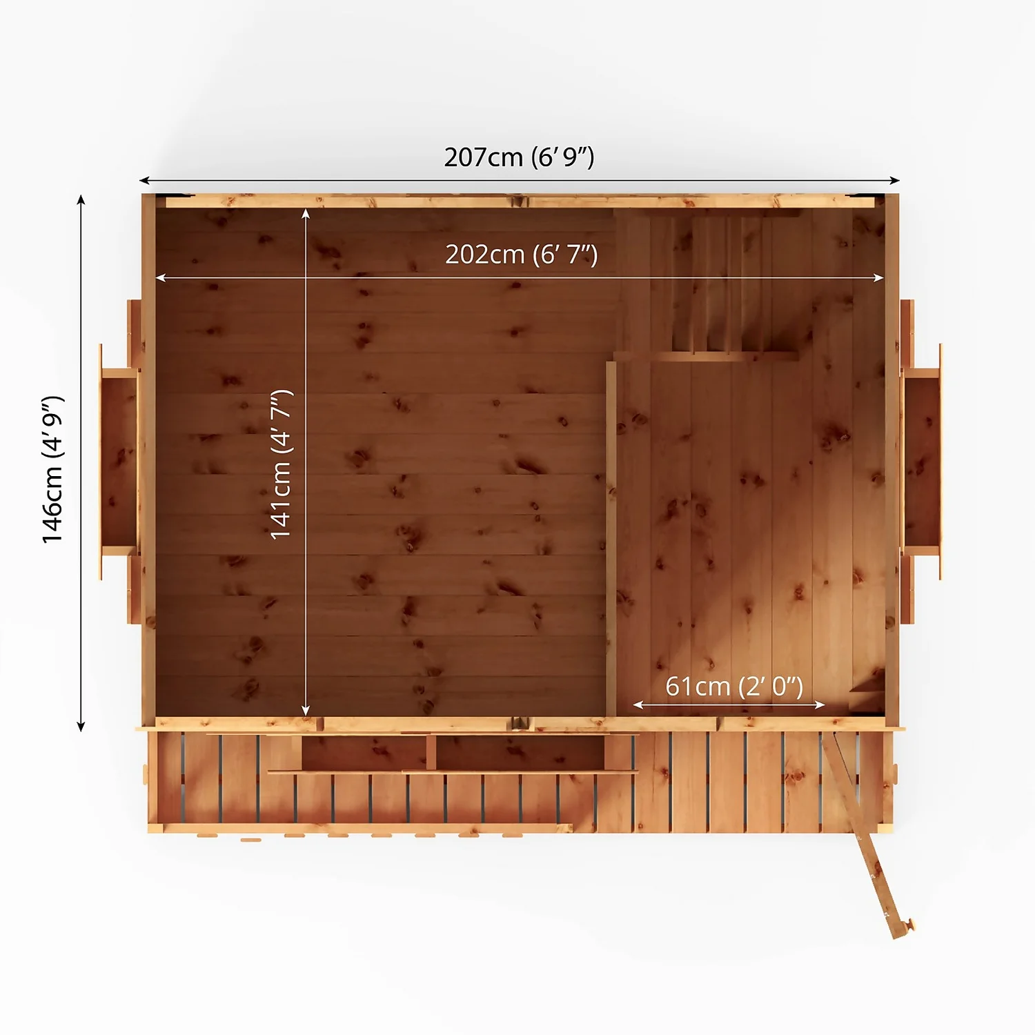 Country Living 7ft X 5ft Premium Sandon Double Storey Playhouse With Veranda Painted + Installation - Thorpe Towers Grey - Image 8