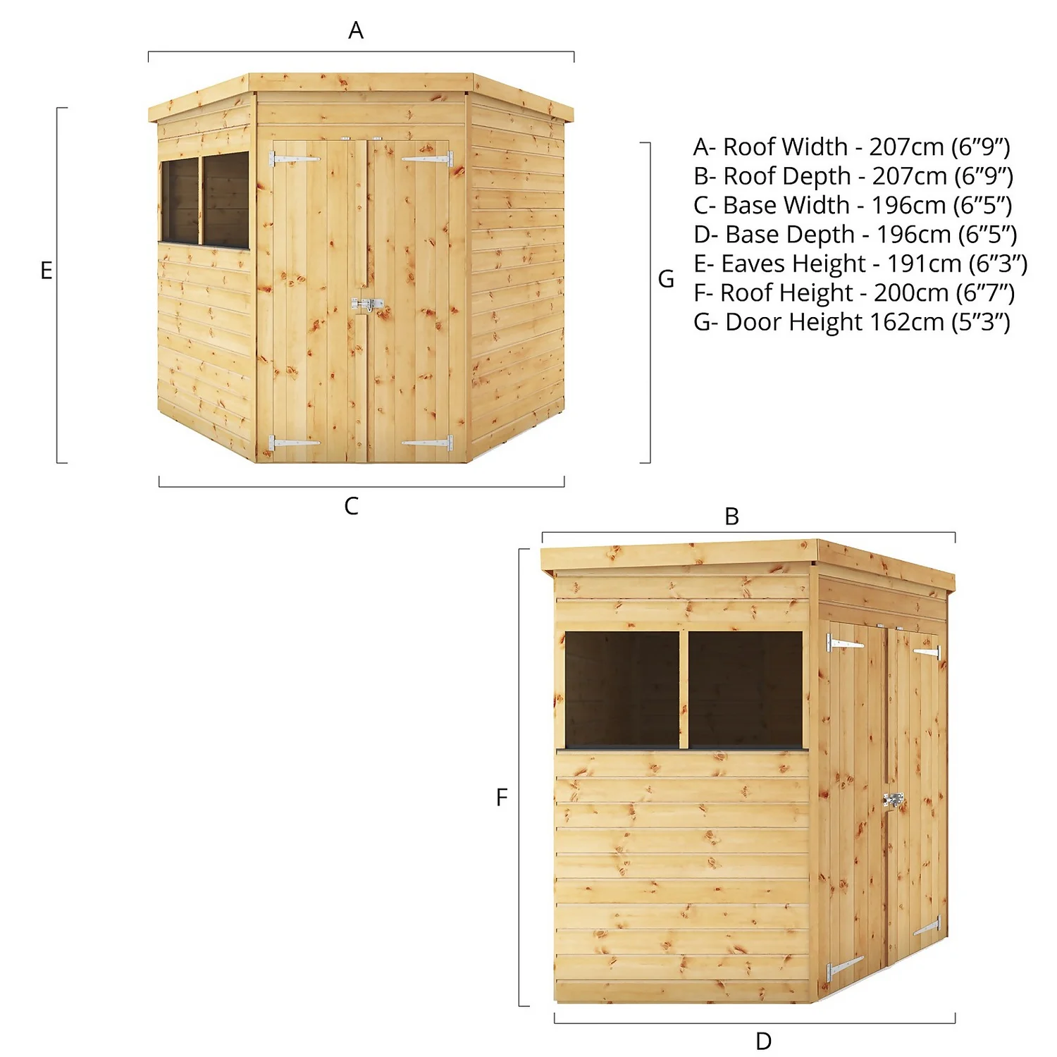 Mercia 7ft X 7ft Premium Shiplap Corner Shed - Image 7