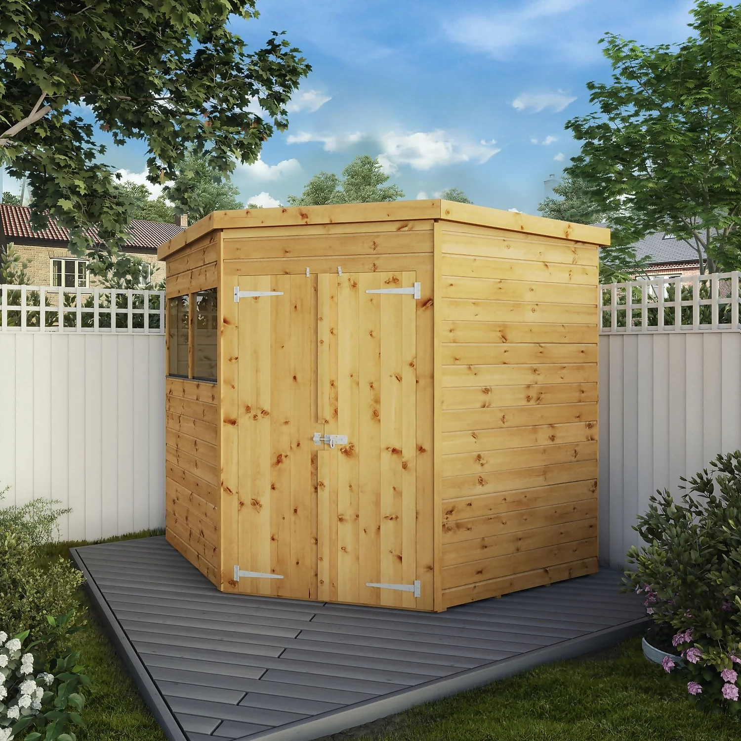 Mercia 7ft X 7ft Premium Shiplap Corner Shed - Including Installation - Image 2
