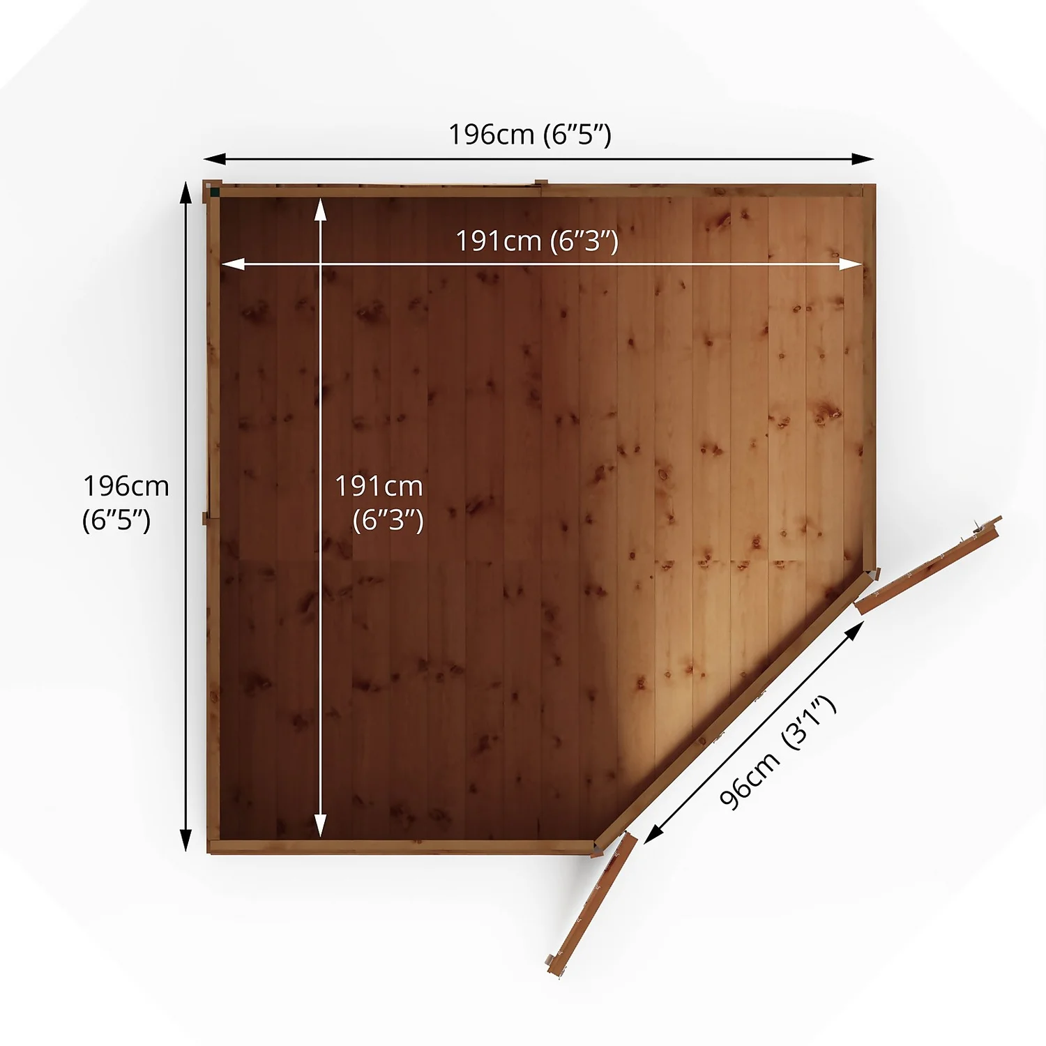 Mercia 7ft X 7ft Premium Shiplap Corner Shed - Including Installation - Image 8