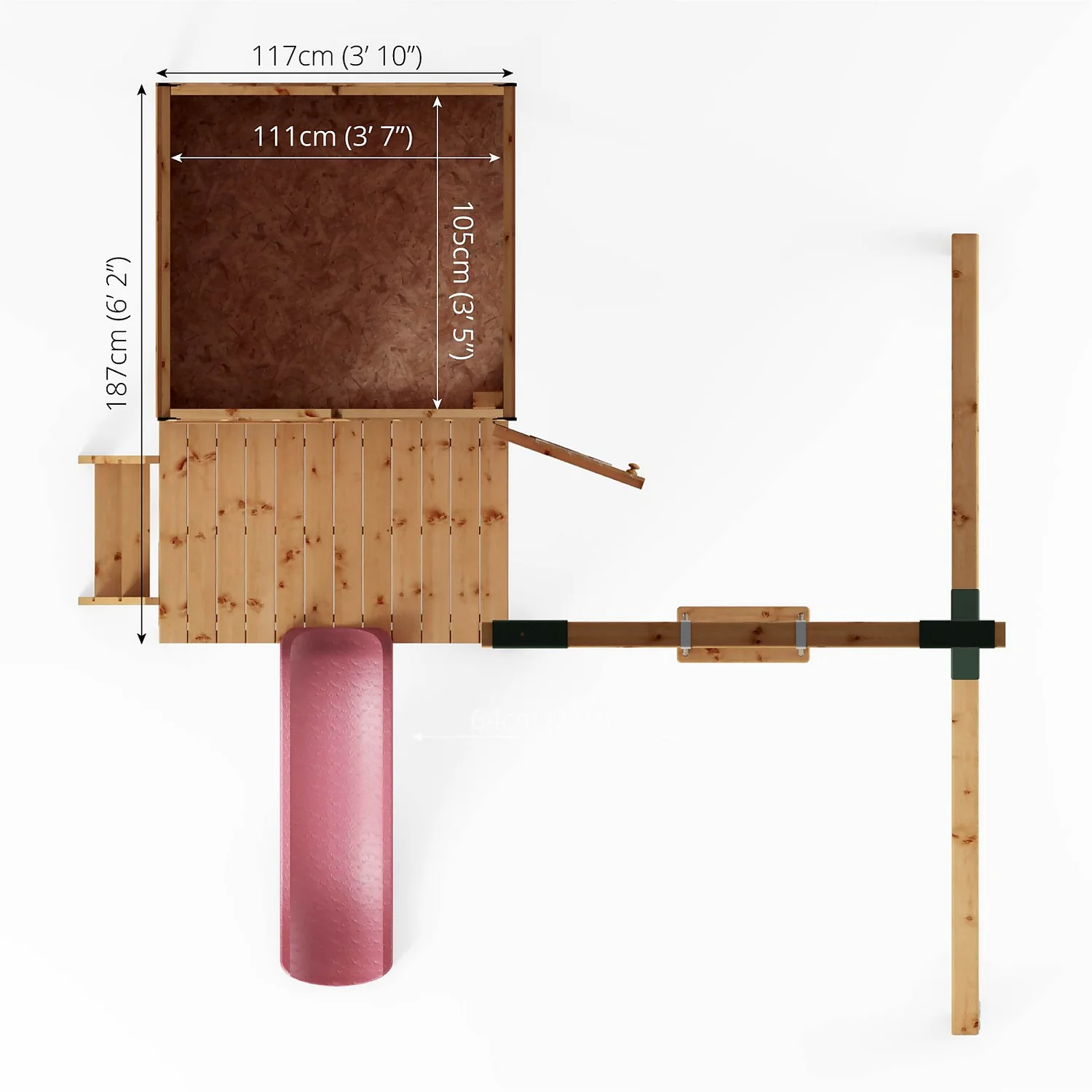 Mercia 4ft X 4ft Snug Wooden Playhouse With Tower - Image 10