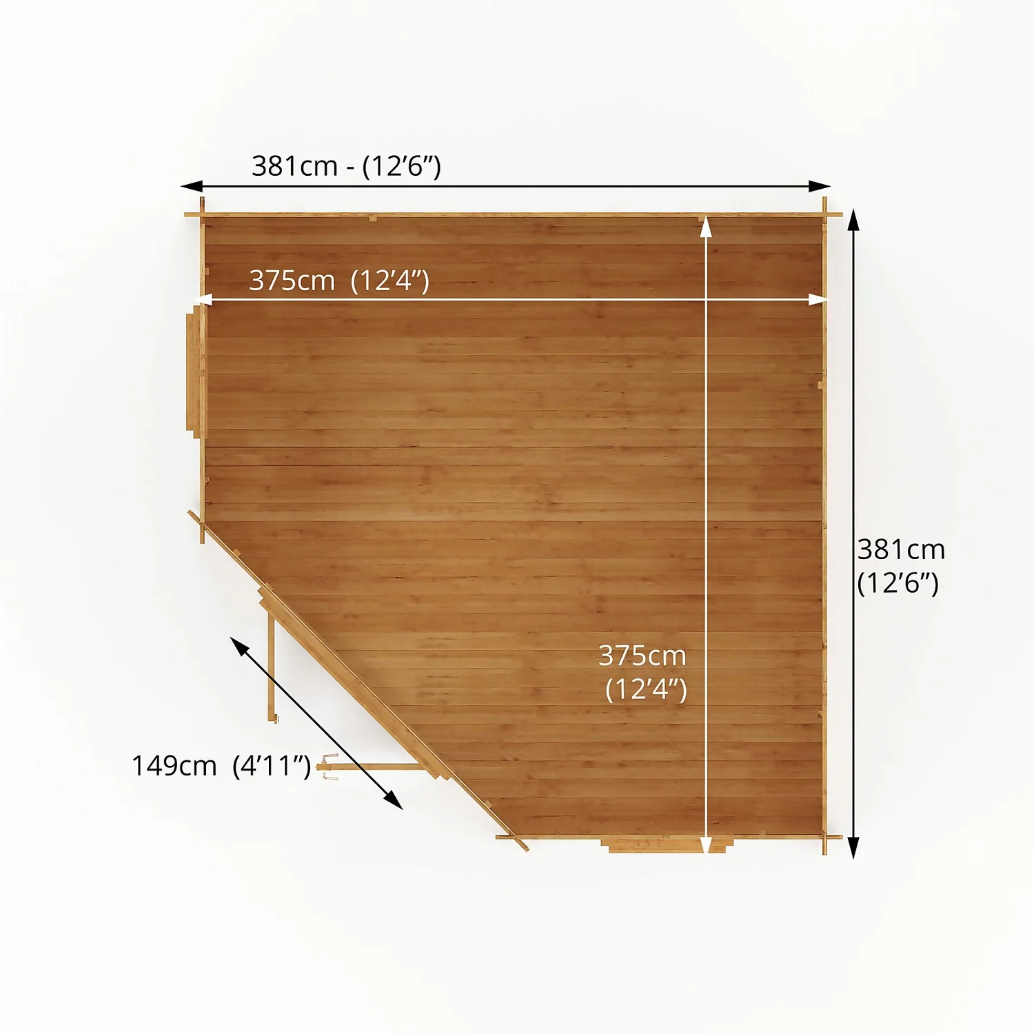 Mercia 4m X 4m Corner Log Cabin 28mm - Image 10