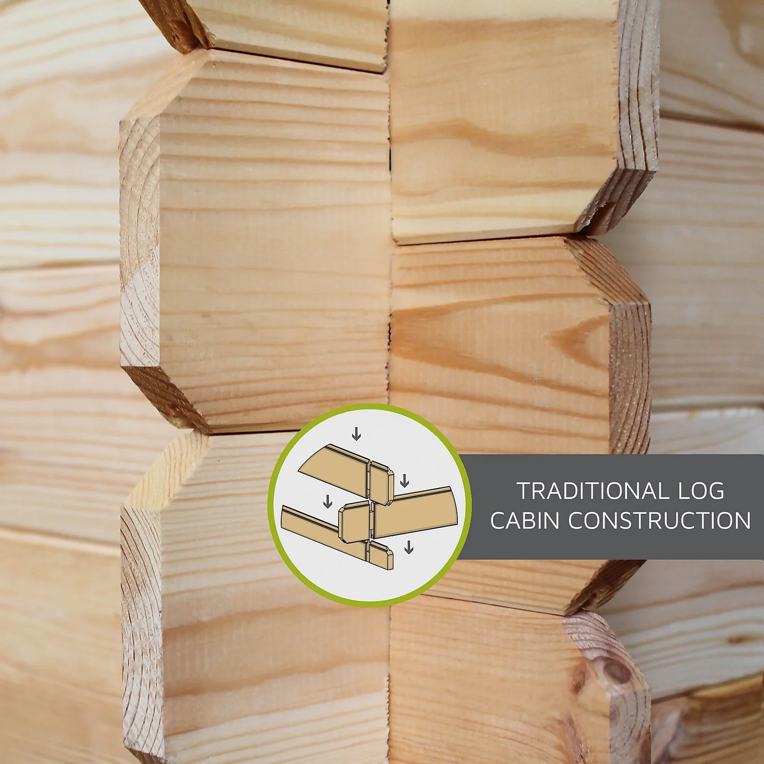 Mercia 3m X 3m Corner Log Cabin 44mm - Image 5