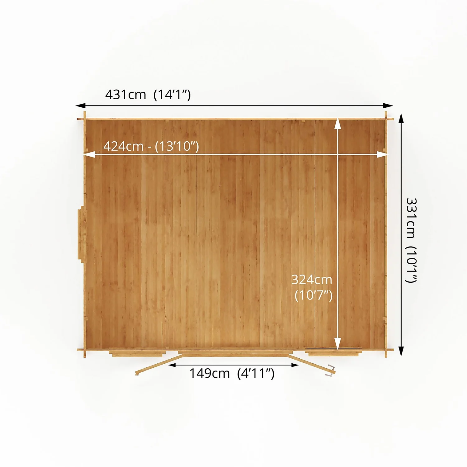 Mercia 4.5m X 3.5m Home Office Log Cabin 34mm - Image 10