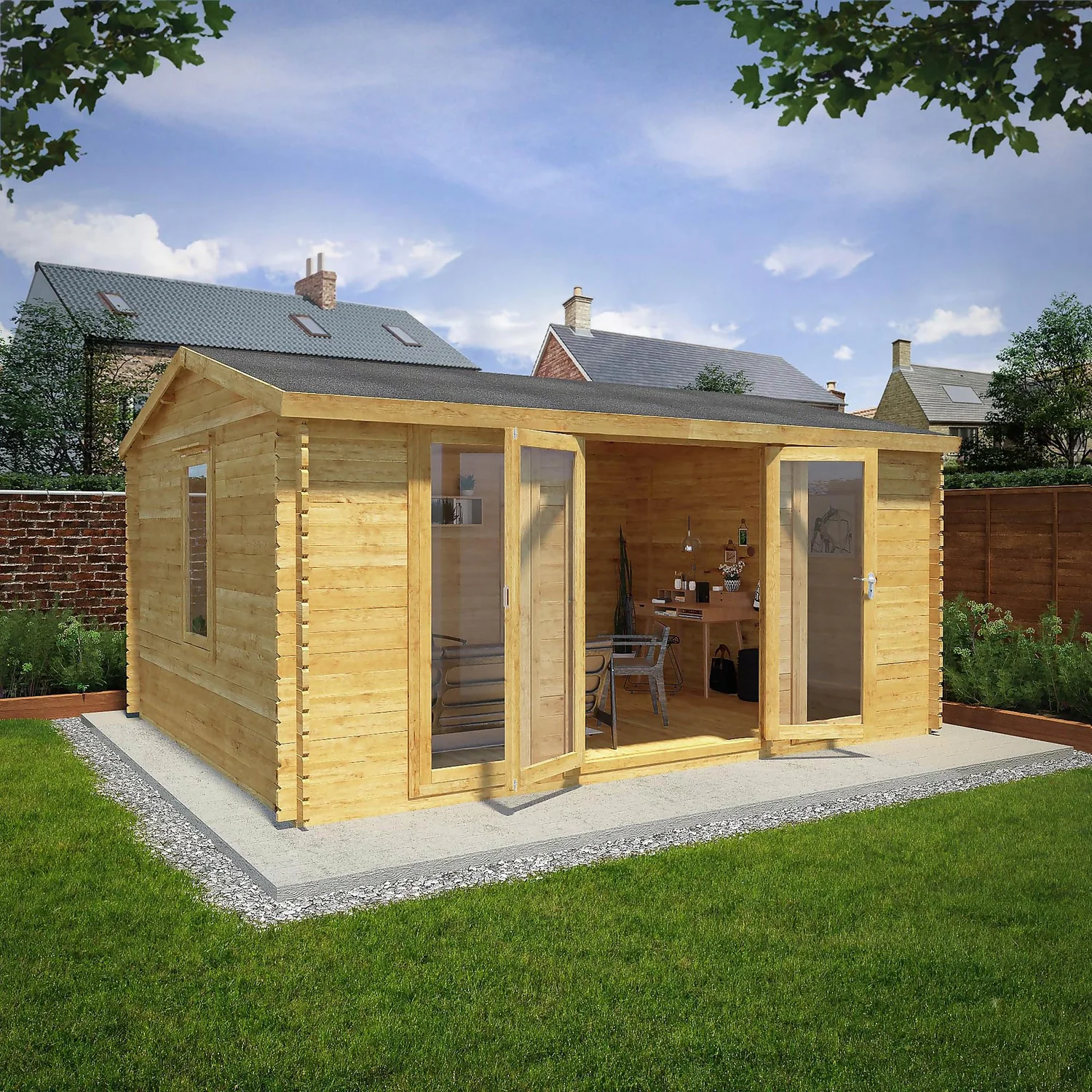 Mercia 5m X 4m Home Office Log Cabin 44mm - Image 2