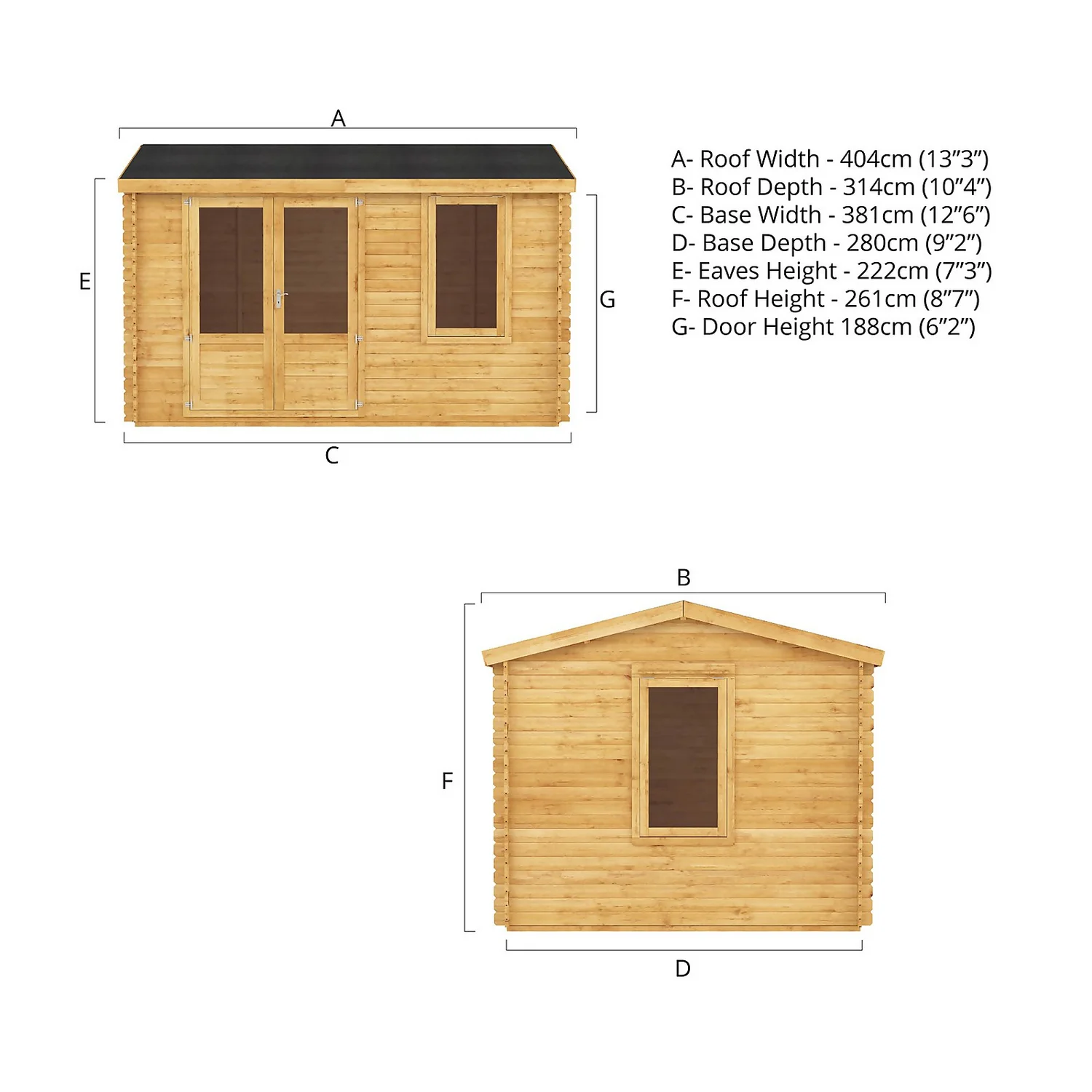 Mercia 4m X 3m Home Office Log Cabin 44mm - Image 9