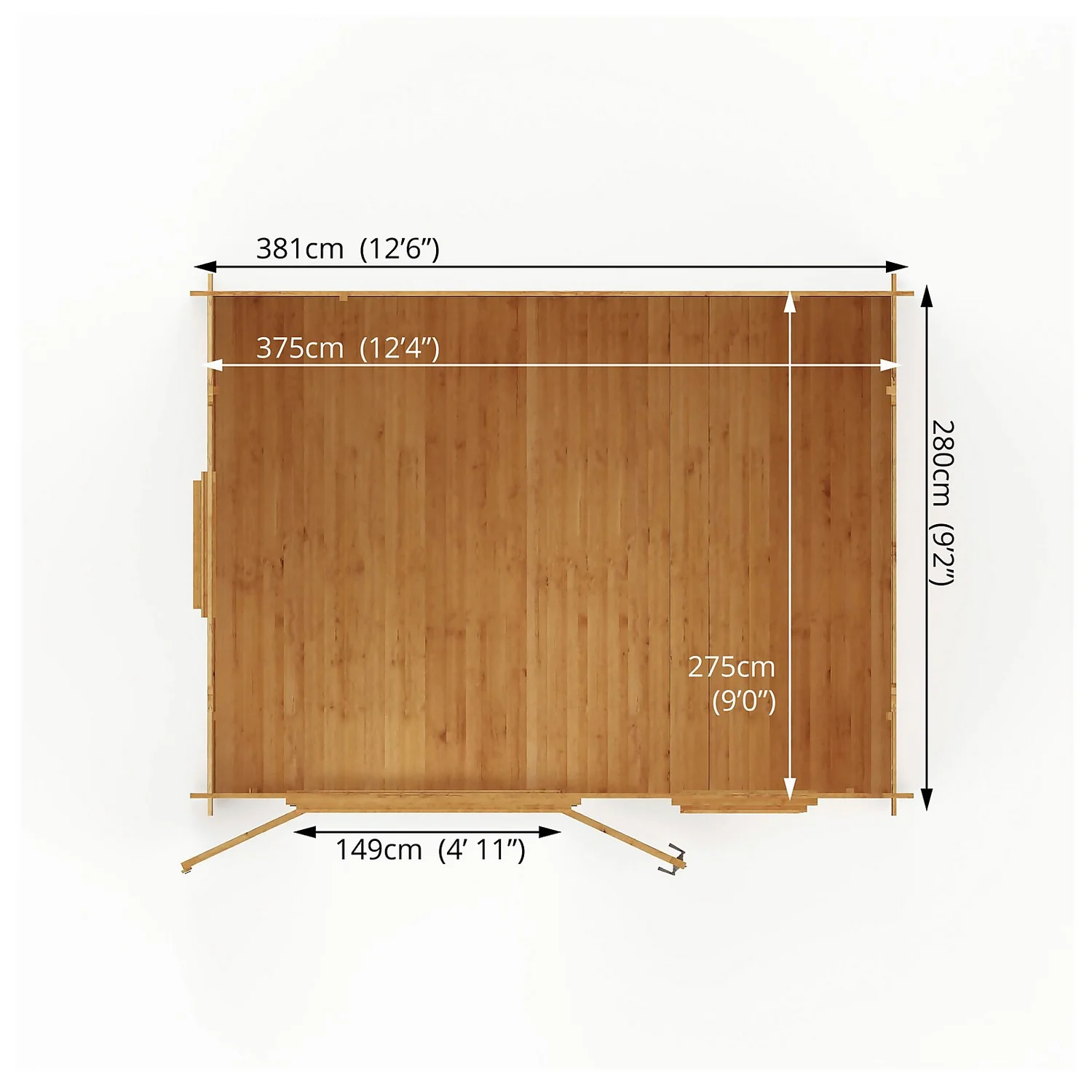 Mercia 4m X 3m Home Office Log Cabin 44mm - Image 10