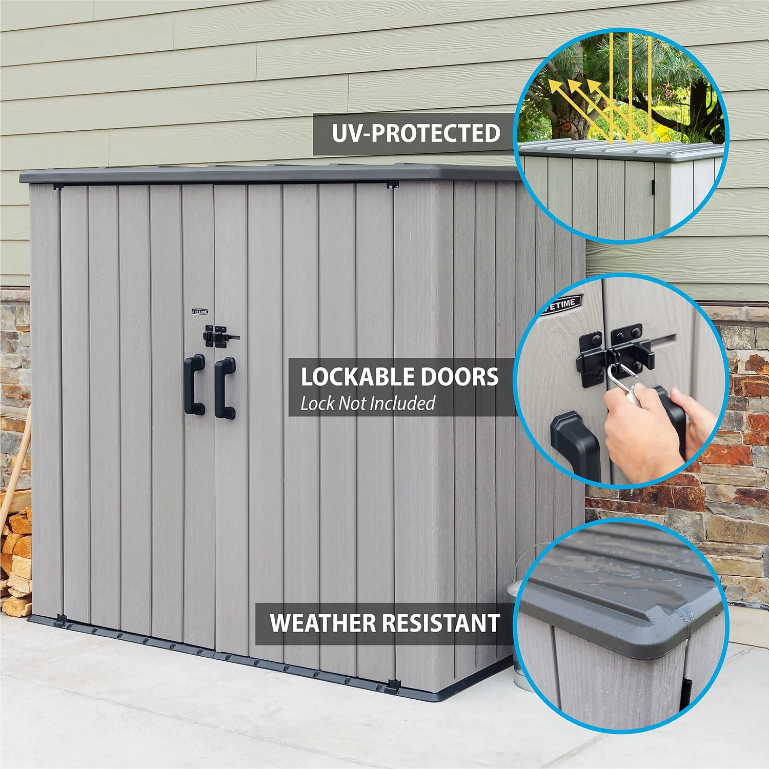 Lifetime Plastic Outdoor Utility Shed - Image 3