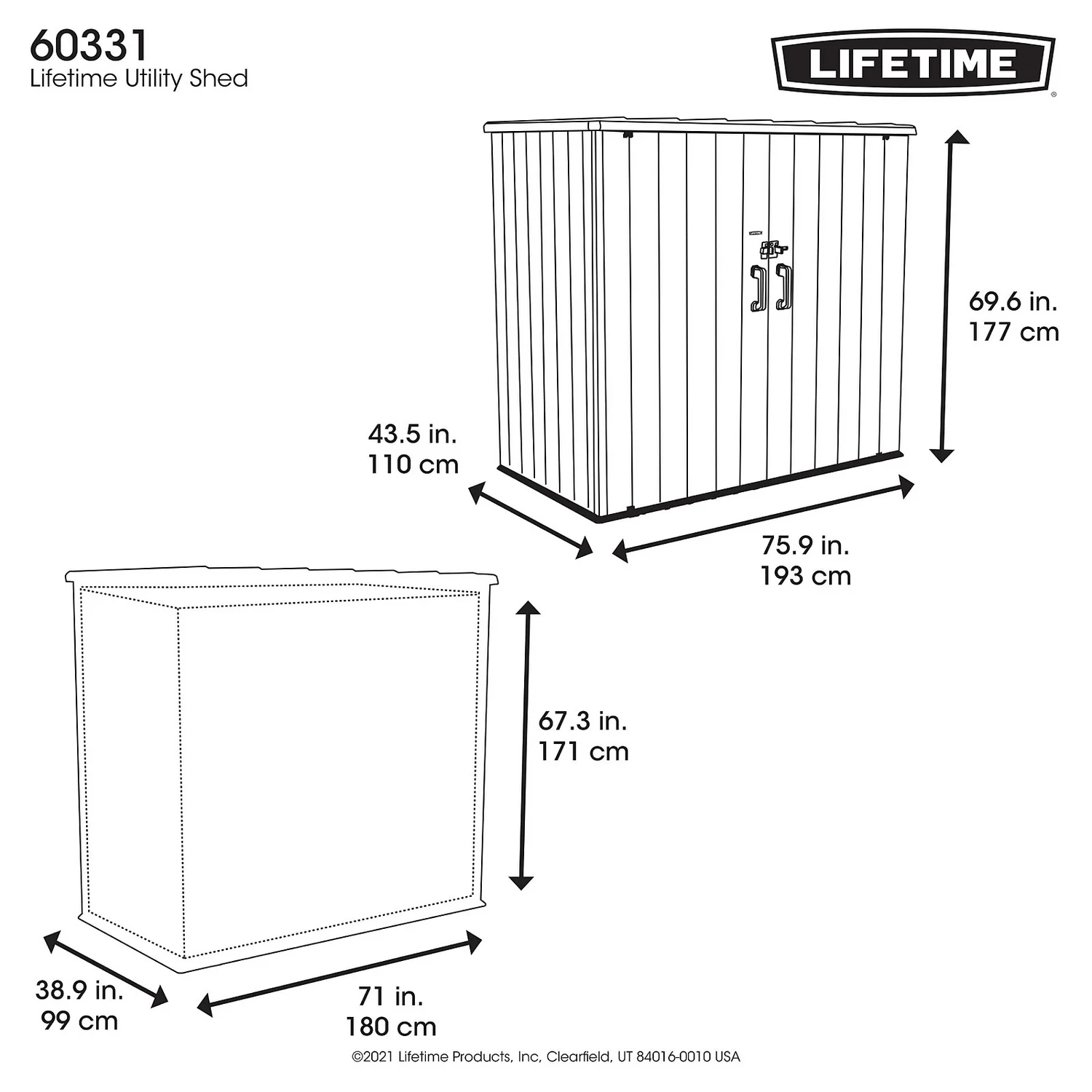 Lifetime Plastic Outdoor Utility Shed - Image 4