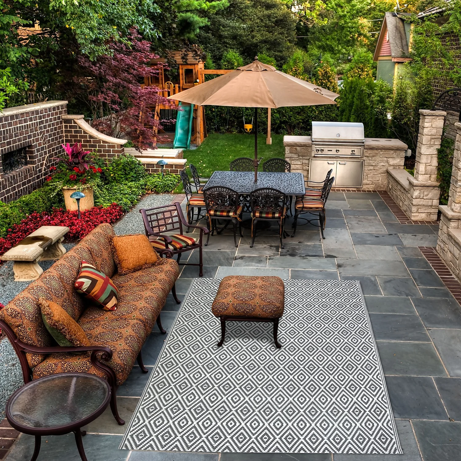 Homebase Outdoor Rug - Grey 120x180cm - Image 3