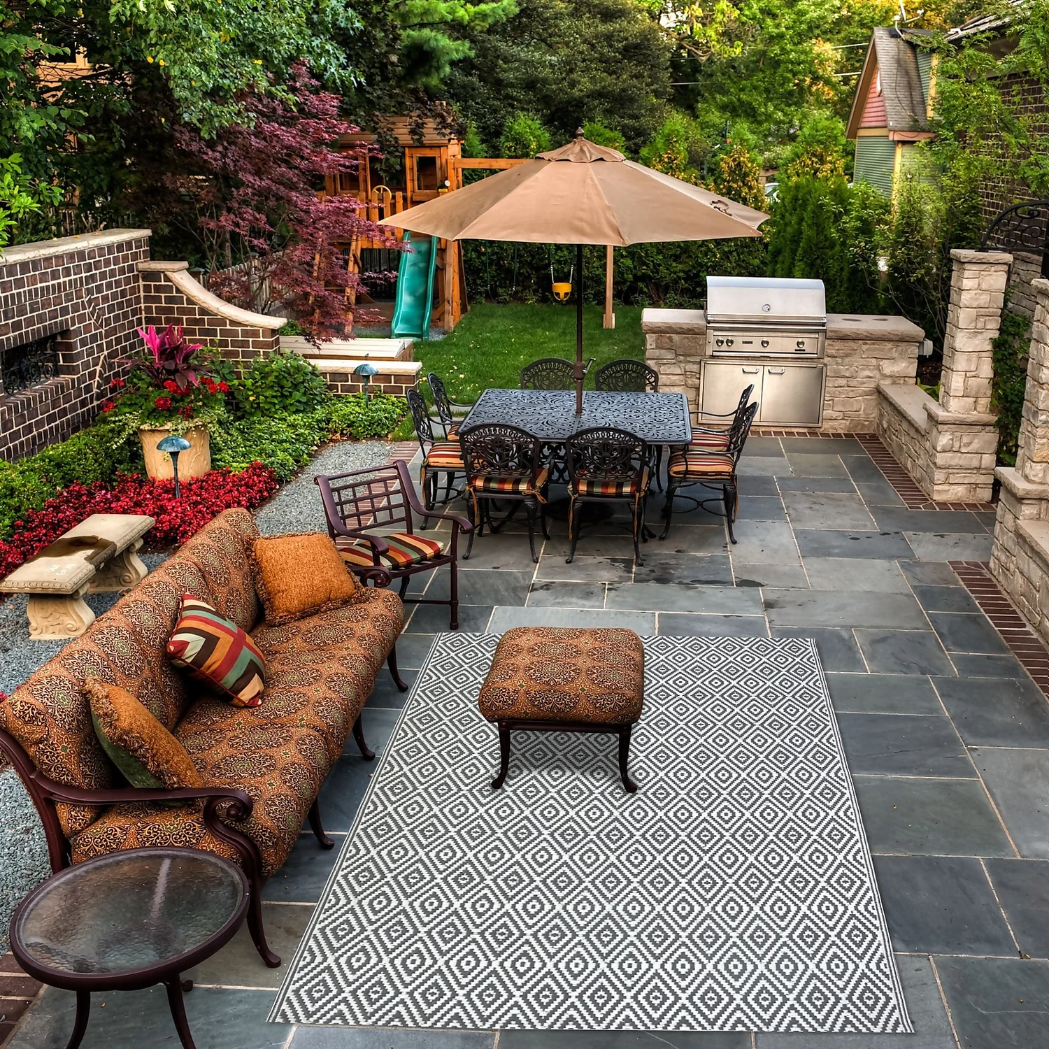 Homebase Outdoor Rug - Grey 160x230cm - Image 3