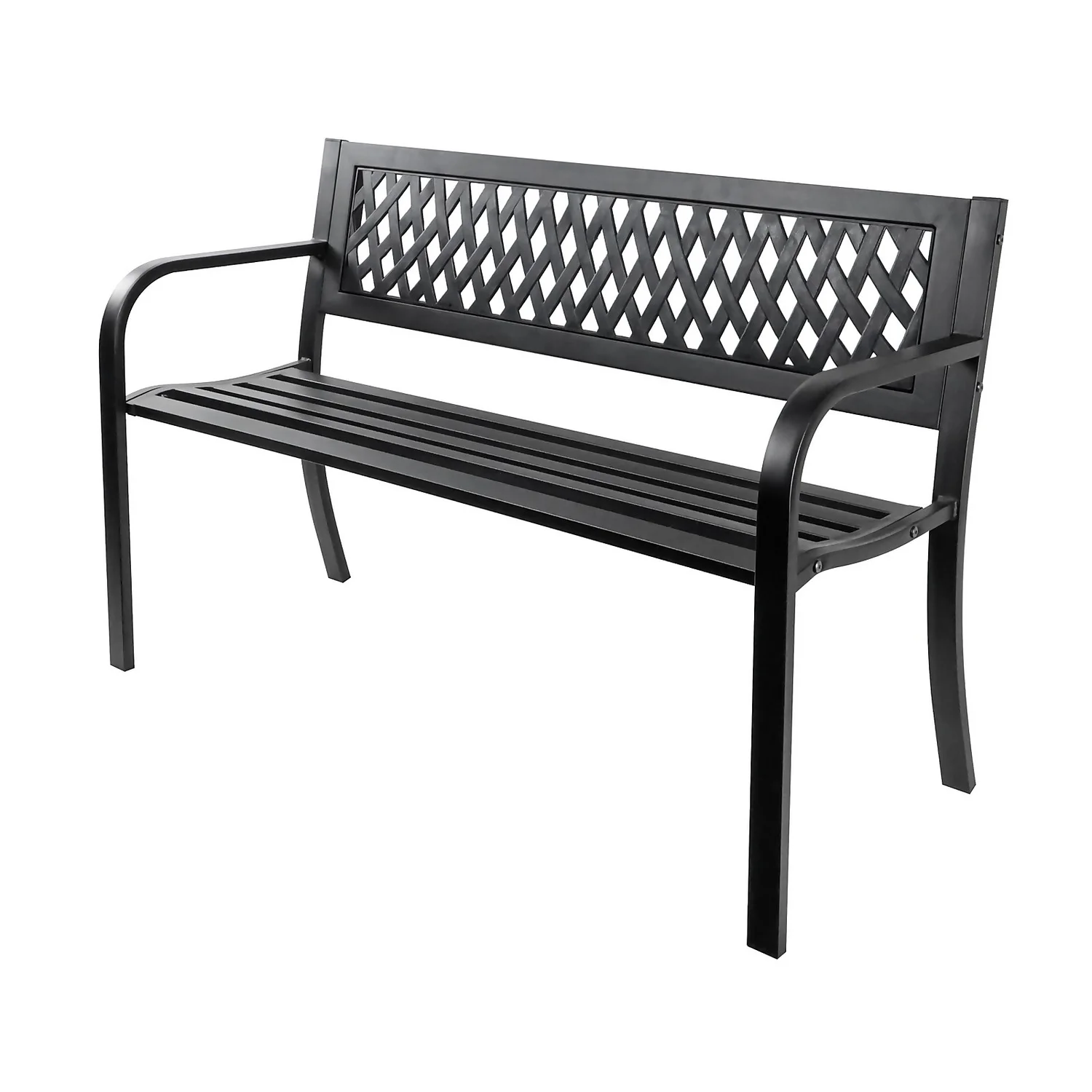 Black Steel Garden Bench - Image 3
