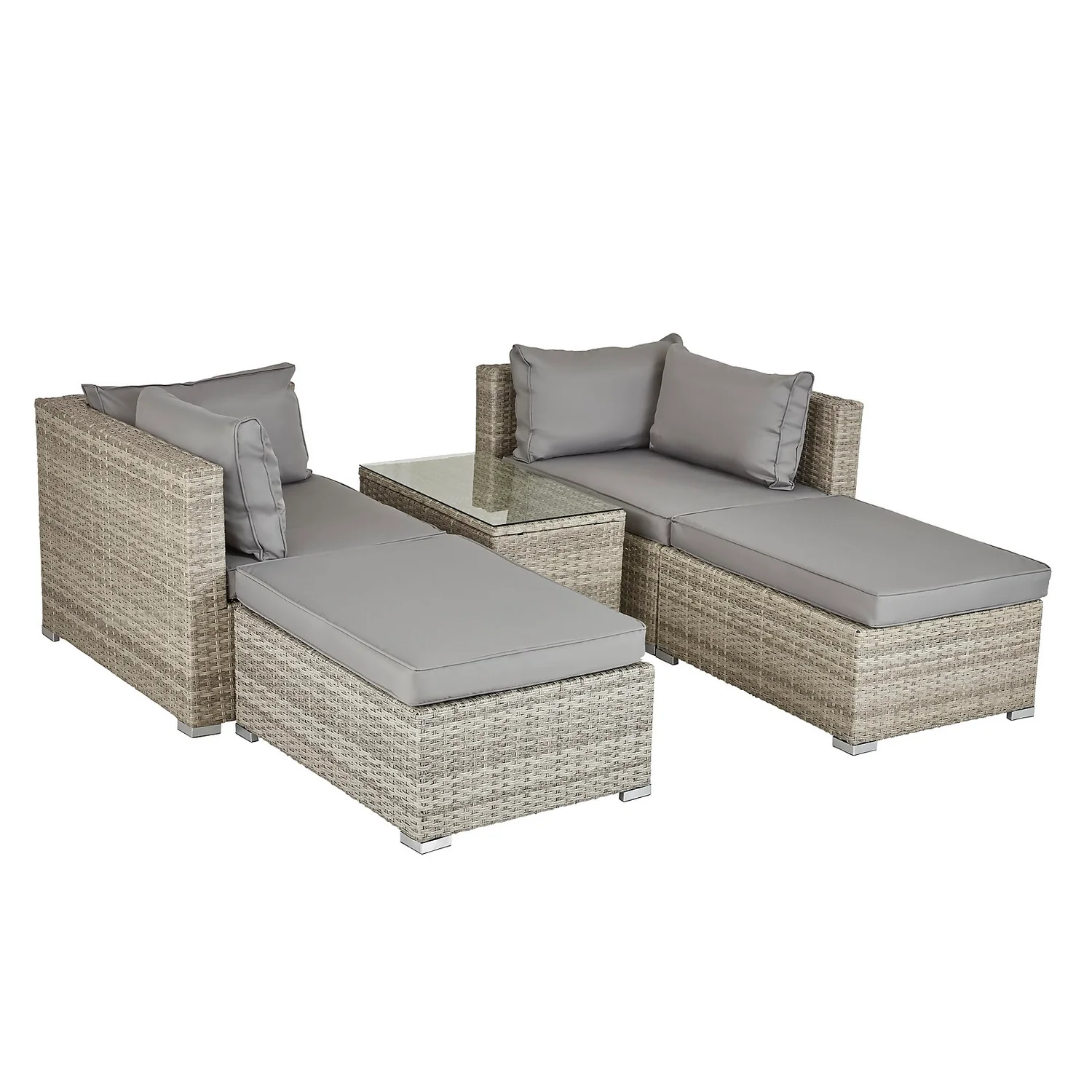 Cairo Grey Rattan Effect Garden Sofa Set - Image 6