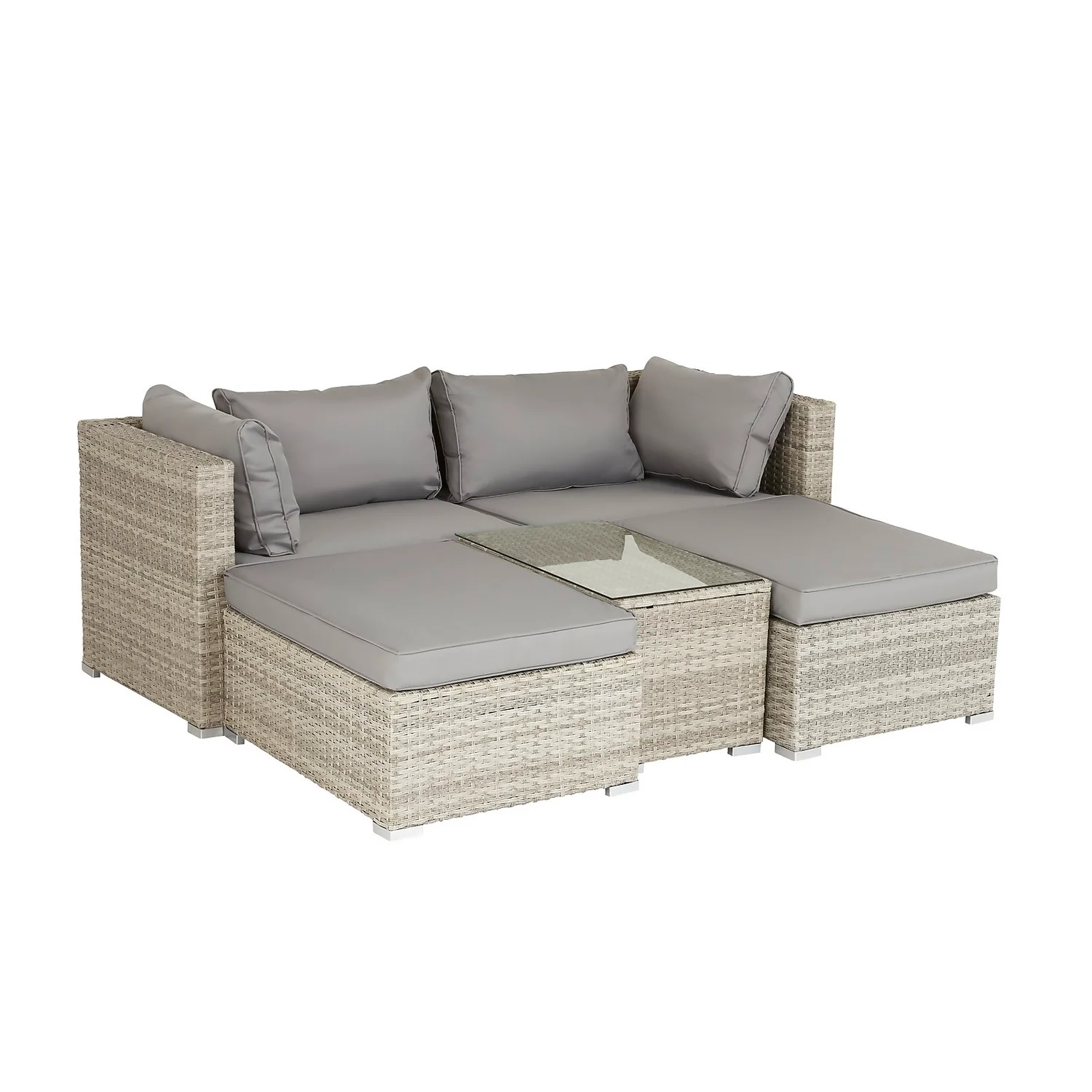Cairo Grey Rattan Effect Garden Sofa Set - Image 2