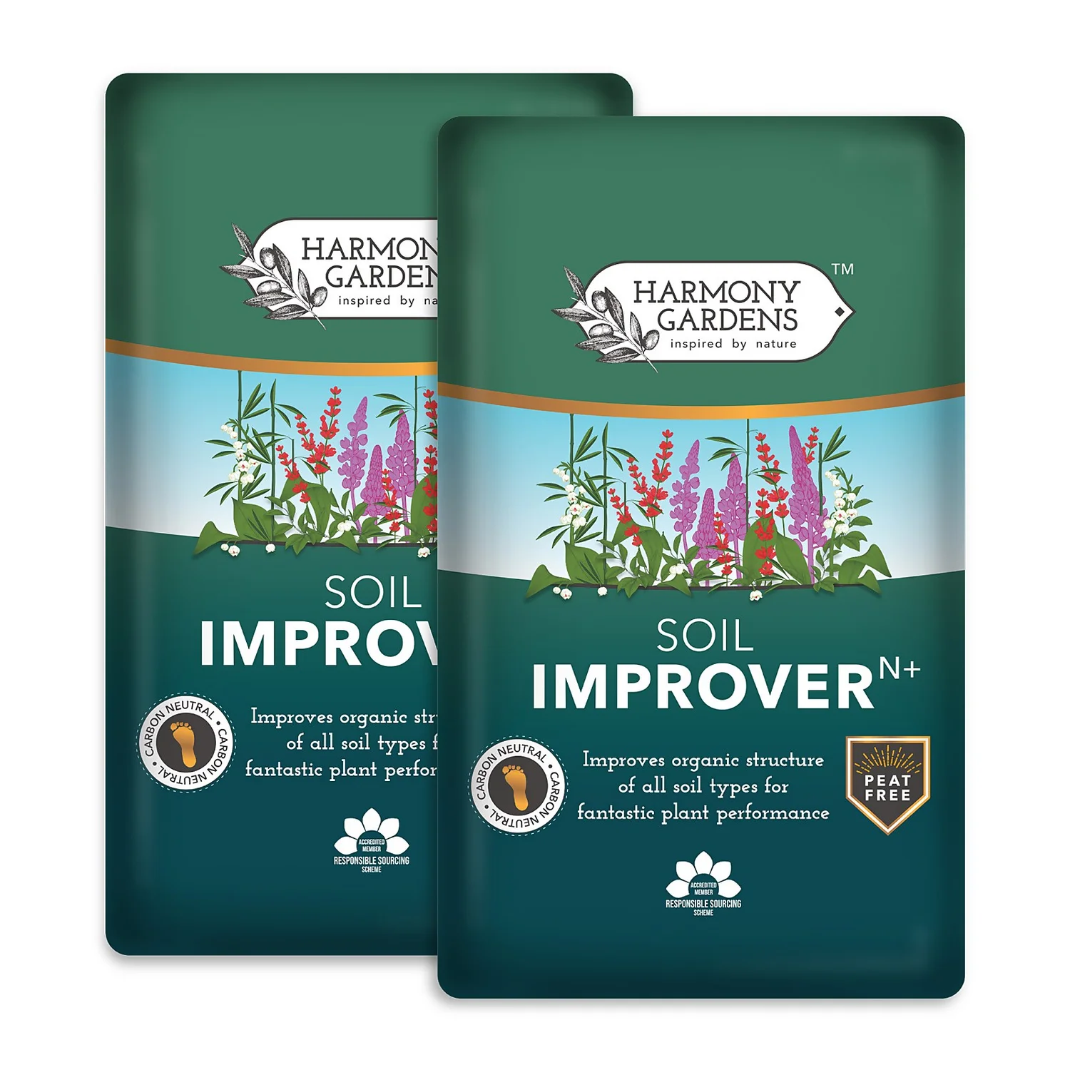 Harmony Gardens Soil Improver - 2 Bags (Total 100 Litres / 41.2Kg)