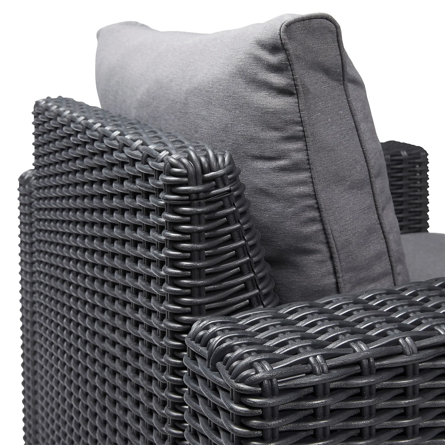 Keter California 5 Seater Outdoor Garden Furniture Lounge Set - Graphite With Grey Cushions - Image 3